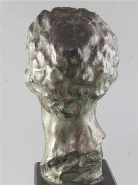 Victor Joseph Ghislain Demanet (1895-1964). A bronze head study of a young man, 14in.